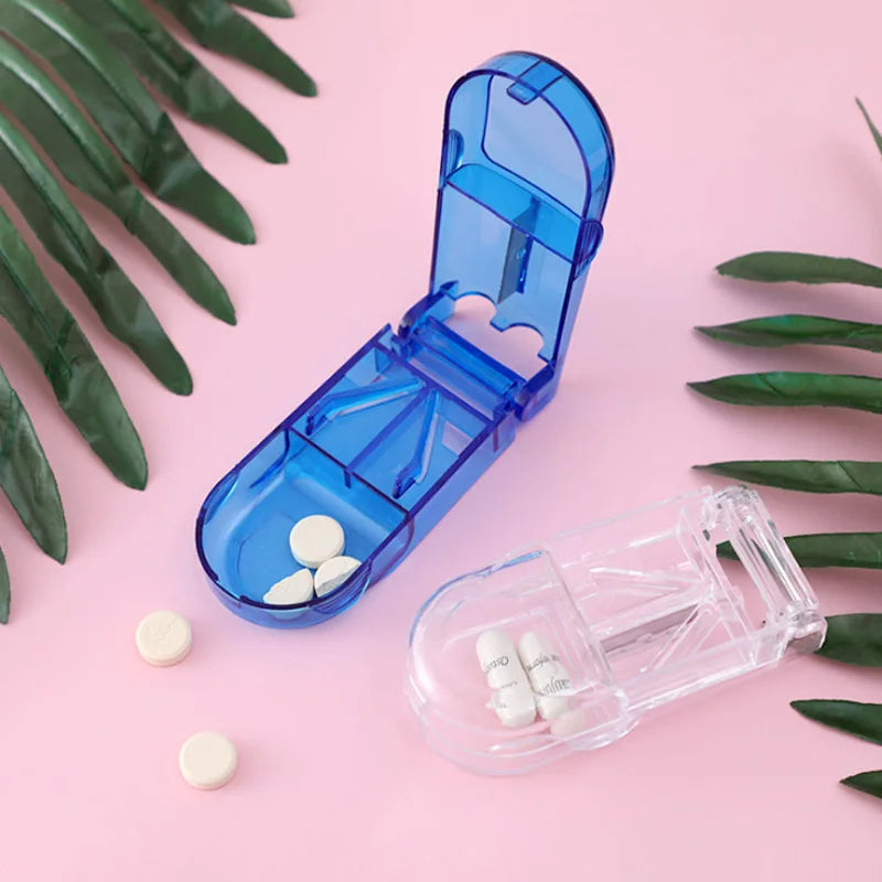 Portable Pill Cutter Box - Medicine Organizer with Tablet Splitter