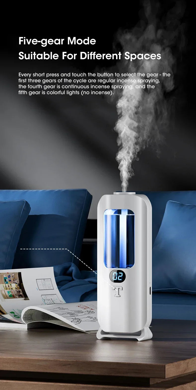 Rechargeable Aromatic Diffuser with 5 Modes